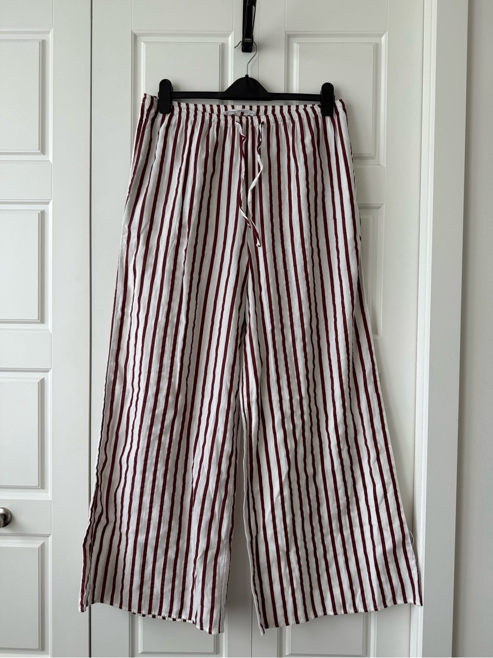 Primark 100% Cotton Striped Wide Leg Pants - M